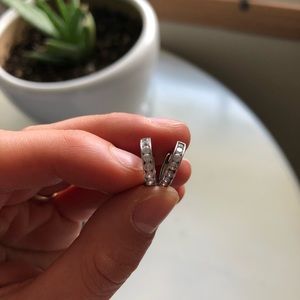 Small Diamond Hoop Earrings